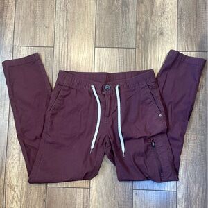 Vuori Chestnut Lightweight Ripstop Pants with Elastic Waistband and Drawstring